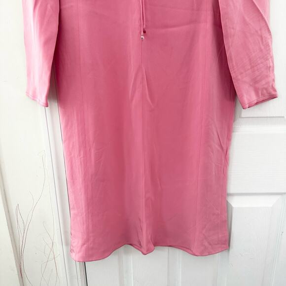 Tom And Linda Platt Vintage Barbie Pink CInched Chest V Neck Sheath Dress 10 - Picture 3 of 10